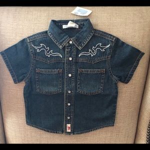 Janie and Jack denim infant western shirt